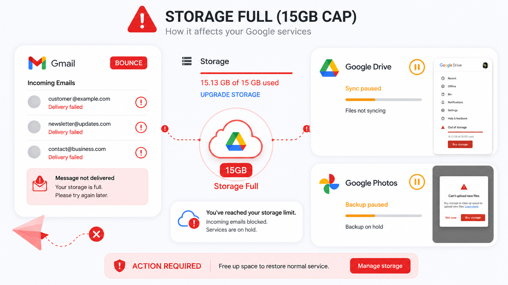 Gmail Storage Freeze and Service Suspension Alert